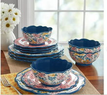 The Pioneer Woman Pretty Posies 12-Piece Stoneware Dinnerware Set