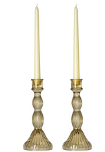 Crystal Art Gallery Traditional Glass Candle Stick Holder Set of 2, Neutrals