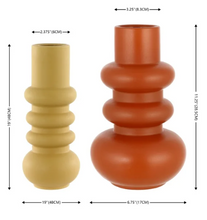 SAFAVIEH Theissa Solid Ceramic Vase, Set of 2, Orange & Pale Yellow