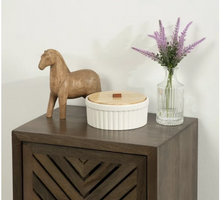 Better Homes & Gardens 2.5" x 6.18" Ribbed off-White/Cream Ceramic Decorative Container