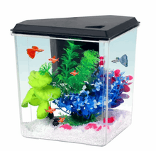 Aqua Culture Plastic 1 Gallon Aquarium with Accessories, Black, 10.1''L x 6.76''W x 8.12''H