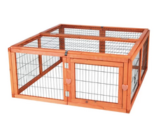 TRIXIE Weatherproof Outdoor Medium Small Animal Cage & Run Extension w-Hinged Roof, Brown