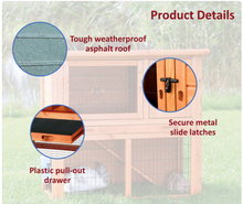 TRIXIE Jaula de madera para animales pequeños, de 2 pisos, resistente a la intemperie, para exteriores, con corral y bandeja extraíble, color marrón 