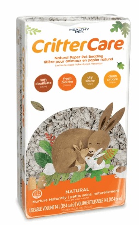 Crittercare Natural Paper Small Pet Bedding, 14 L