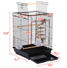 Alden Design 53.5" Metal Bird Cage with Play Top Stand, Black