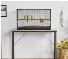 Easyfashion 47" Bird Cage with Slide-Out Tray, Black
