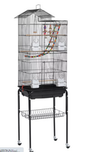 Renwick 62.4" Metal Bird Parrot Cage with Detachable Stand, Black