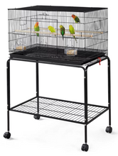 Renwick 47'' H Flight Cage with Rolling Stand, Black