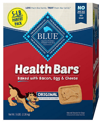 Blue Buffalo Health Bars Crunchy Dog Treats, Bacon, Egg & Cheese, 5 lbs.
