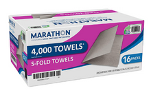 Marathon Singlefold Paper Towels, 1-Ply, 9 1/4" x 10 1/4", Brown 250 towels/pk., 16 pks.