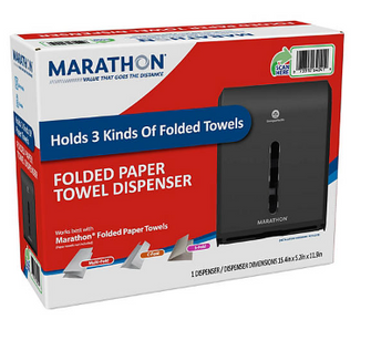 Marathon Combo Folded Paper Towel Dispenser, Smoke