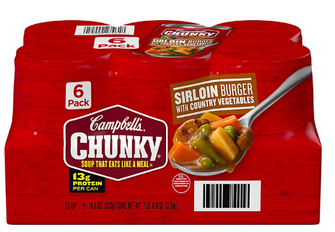 Campbell's Chunky Sirloin Burger with Country Vegetables Soup 18.8 oz., 6 pk.