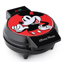 Mickey Mouse 7" Round Waffle Maker, Ceramic Non-Stick Cooking Plates