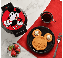 Mickey Mouse 7" Round Waffle Maker, Ceramic Non-Stick Cooking Plates