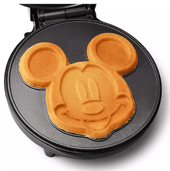 Mickey Mouse 7" Round Waffle Maker, Ceramic Non-Stick Cooking Plates