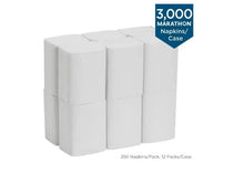 Marathon Interfold 1-Ply Napkins, White, 3000 Per Case (250 Napkins/Pk, 12 Pack)