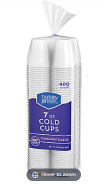Berkley Jensen Translucent 7 oz. Cups, 400 ct.