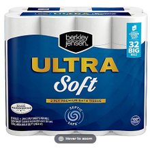 Berkley Jensen Ultra Soft Bath Tissue, 32 Rolls, 244 Sheets