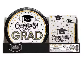 Berkley Jensen Grad Time Party Pack with 10" Plates and Napkins, 150 ct.