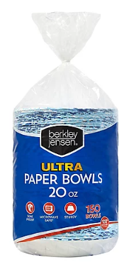 Berkley Jensen Ultra 20 oz. Paper Bowls, 150 ct.