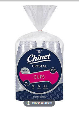 Chinet Crystal 9 oz. Cups, 100 ct. - Clear