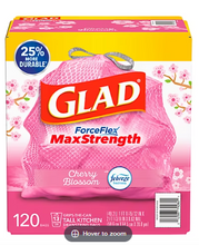 Glad ForceFlex MaxStrength 13 Gal. Drawstring Trash Bags, 120 ct. - Cherry Blossom Scent