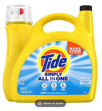 Tide Simply Liquid Laundry Detergent, Refreshing Breeze, 153 loads/200 fl. oz.