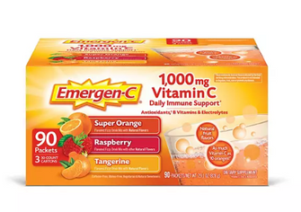 Emergen-C Drink Mix Variety Pack, Super Orange, Raspberry & Tangerine (29.1 oz., 90 ct.)