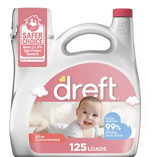 Dreft Ultra Concentrated Liquid Baby Laundry Detergent, 125 Loads, 170 fl. oz.