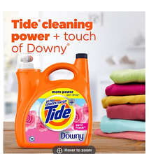 Tide Plus A Touch of Downy Liquid Laundry Detergent, HE Compatible, 124 loads/159 fl. oz. - April Fresh