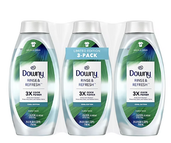 Downy Rinse & Refresh Laundry Odor Remover and Fabric Softener, 3 pk./25.5 fl. oz. - Cool Cotton