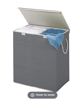 Honey Can Do 2-Compartment Collapsible Sorting Hamper - Gray