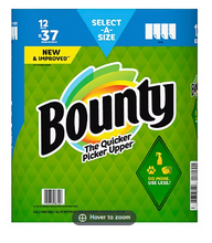 Bounty Select-A-Size Paper Towels, 12 ct./140 Sheets - White