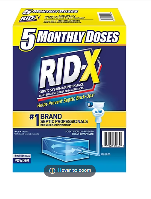 RID-X Septic Treatment, 5 Month Supply Of Powder, 49 oz.