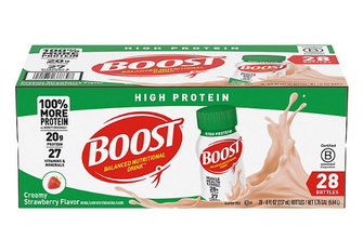 BOOST 20g High Protein Nutritional Drink, Strawberry 8 fl. oz., 28 ct.