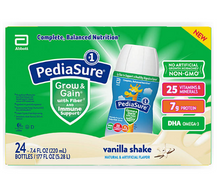 PediaSure Nutritional Grow & Gain Shake with Fiber and Immune Support, Vanilla (7.4 fl. oz., 24 pk.)