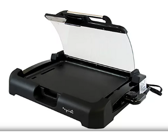 MegaChef Reversible Indoor Grill and Griddle with Removable Glass Lid