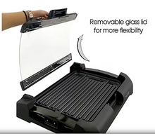 MegaChef Reversible Indoor Grill and Griddle with Removable Glass Lid