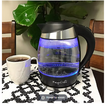 MegaChef 1.8L Glass Stainless Steel Electric Tea Kettle