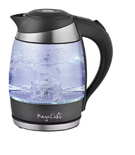 MegaChef 1.8L Glass Stainless Steel Electric Tea Kettle