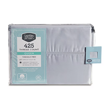 Berkley Jensen 425 Thread Count Queen Size Sheet Set - Harbor Mist