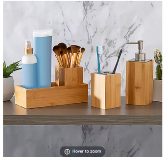 Honey-Can-Do 4-Pc. Bamboo Bathroom Set