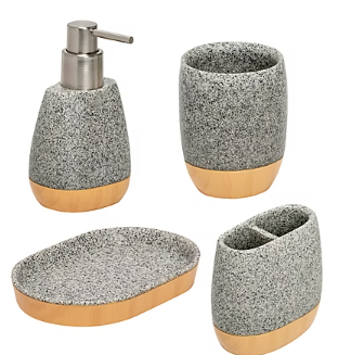 Honey-Can-Do 4-Pc. Bath Accessory Set - Speckled