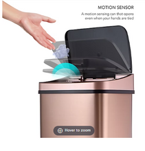 Nine Stars 13.2-Gal. Stainless Steel Sensor Trash Can - Gold