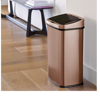 Nine Stars 13.2-Gal. Stainless Steel Sensor Trash Can - Gold