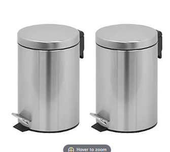 Innovaze Round Shape 6.6 Liter Pedal Bin, 2 ct.
