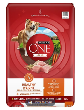 Purina ONE +Plus Healthy Weight Adult Premium Dog Food, 31.1 lbs