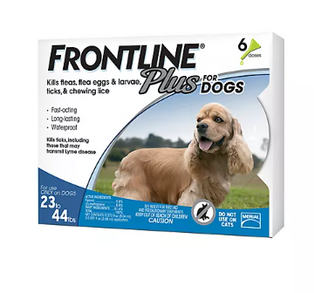 Frontline Plus for Medium Dogs, 6 Month, 3 ct./0.091 fl. oz.
