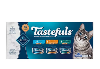 Blue Buffalo Tastefuls Natural Wet Cat Food Variety Pack, 32 pk.