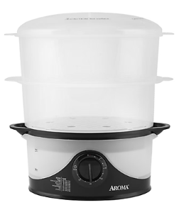 Aroma 6 Qt. 2-Tier Food Steamer - Black